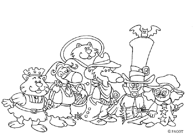 coloriage calimero et ses amis a hallowen